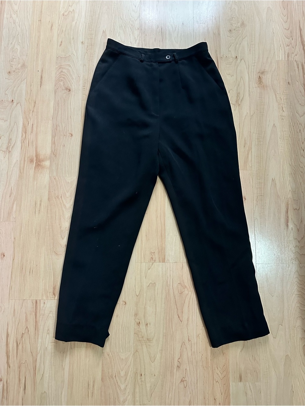 Black High-Waist Tapered Pants for Women